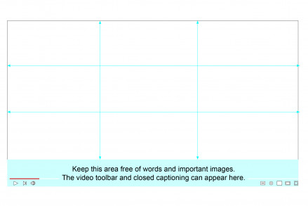 Graphic showing rule of thirds: screen broken into thirds horizontally and vertically.